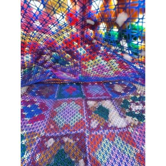 Vintage Festival Granny Square Knit Mesh Lined Tote Bag Spain - Picture 9 of 9